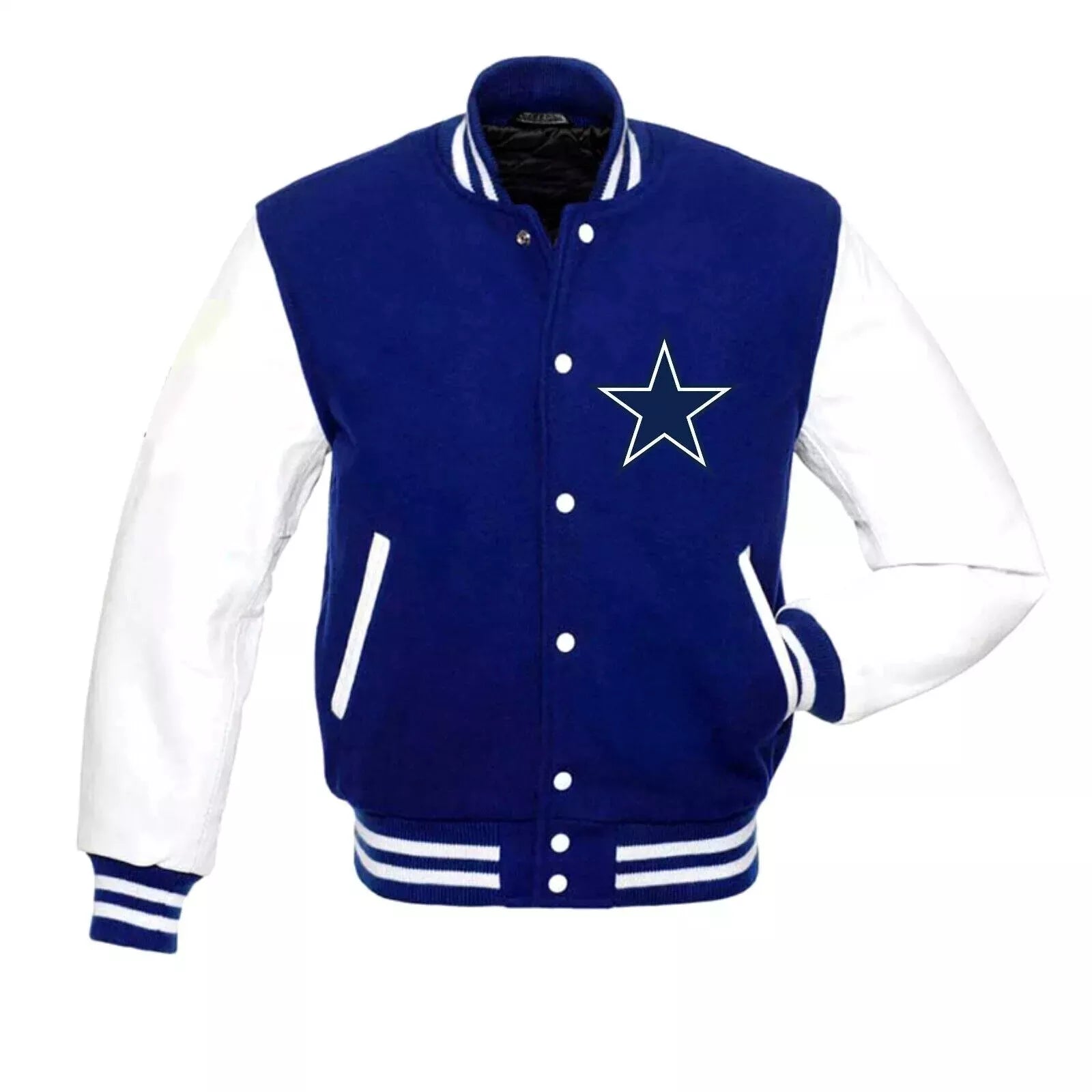 Dallas Cowboys Blue & White  NFL Letterman Varsity Jacket