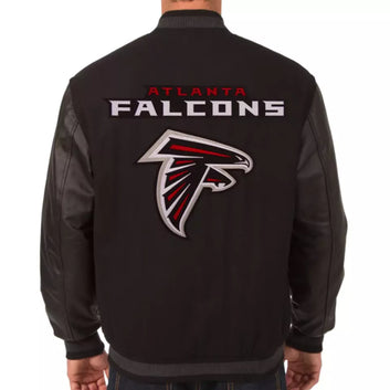 NFL Atlanta Falcons Letterman Varsity Jacket Wool with Genuine Leather sleeves