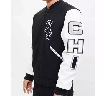 Chicago White Sox Varsity Jacket Wool with Genuine Leather Sleeves