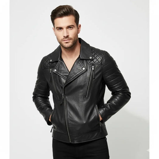 Men’s Biker Napa Lambskin Leather Jacket