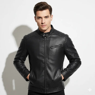 Retro Biker Style Korean Slim Fit Men's Leather Jacket – Trendy Winter & Autumn