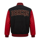 MLB Men's Arizona Diamondbacks Black & Red Varsity Jacket (Back)