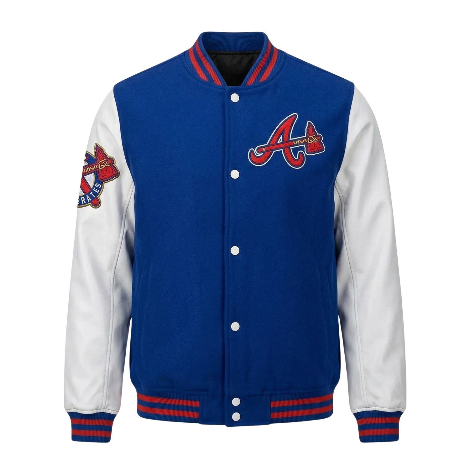 MLB Men's Atlanta Braves Blue & White Varsity Jacket