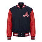 MLB Men's Atlanta Braves Navy & Red Varsity Jacket