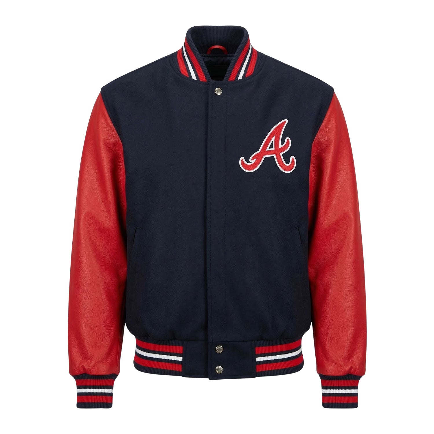 MLB Men's Atlanta Braves Navy & Red Varsity Jacket