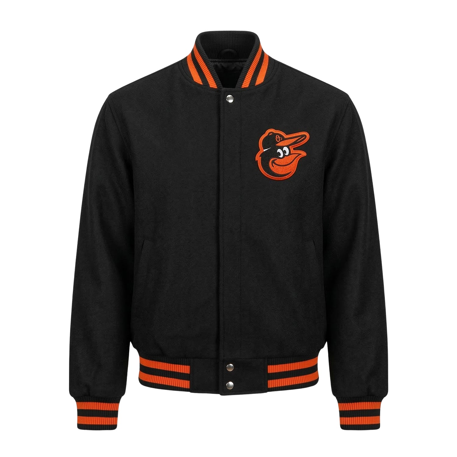 MLB Men's Baltimore Orioles Black Premium Varsity Jacket