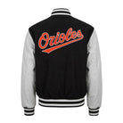 MLB Men's Baltimore Orioles Black & White Varsity Jacket (Back)