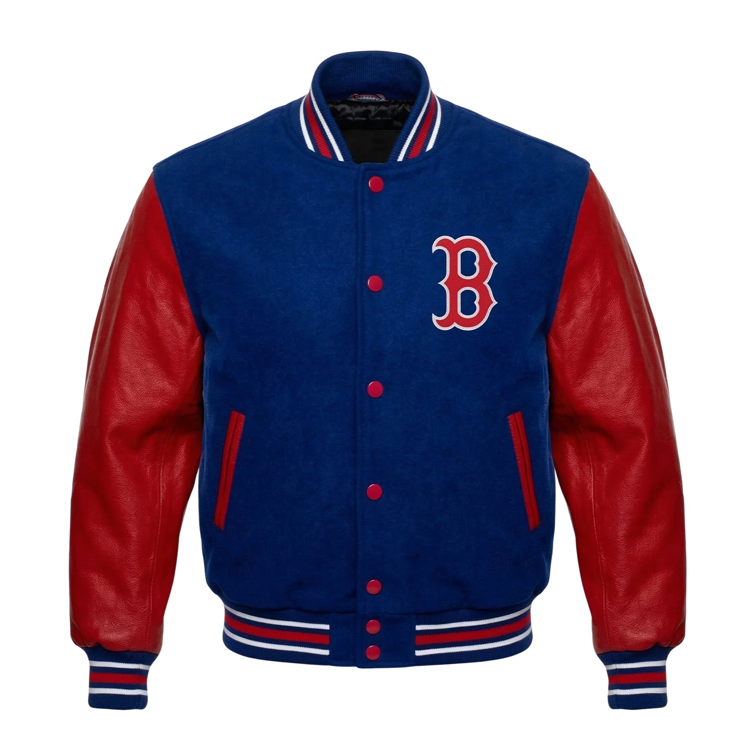 MLB Men's Boston Red Sox Blue & Red Varsity Jacket
