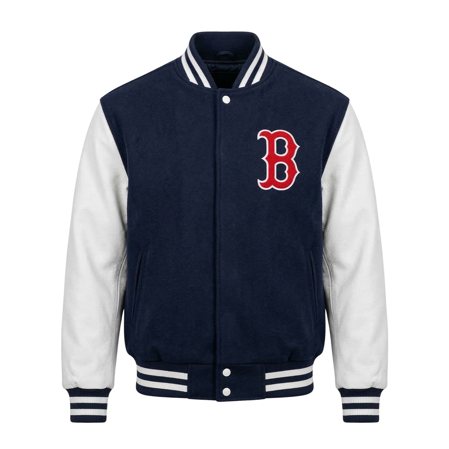 MLB Men's Boston Red Sox Navy & White Varsity Jacket