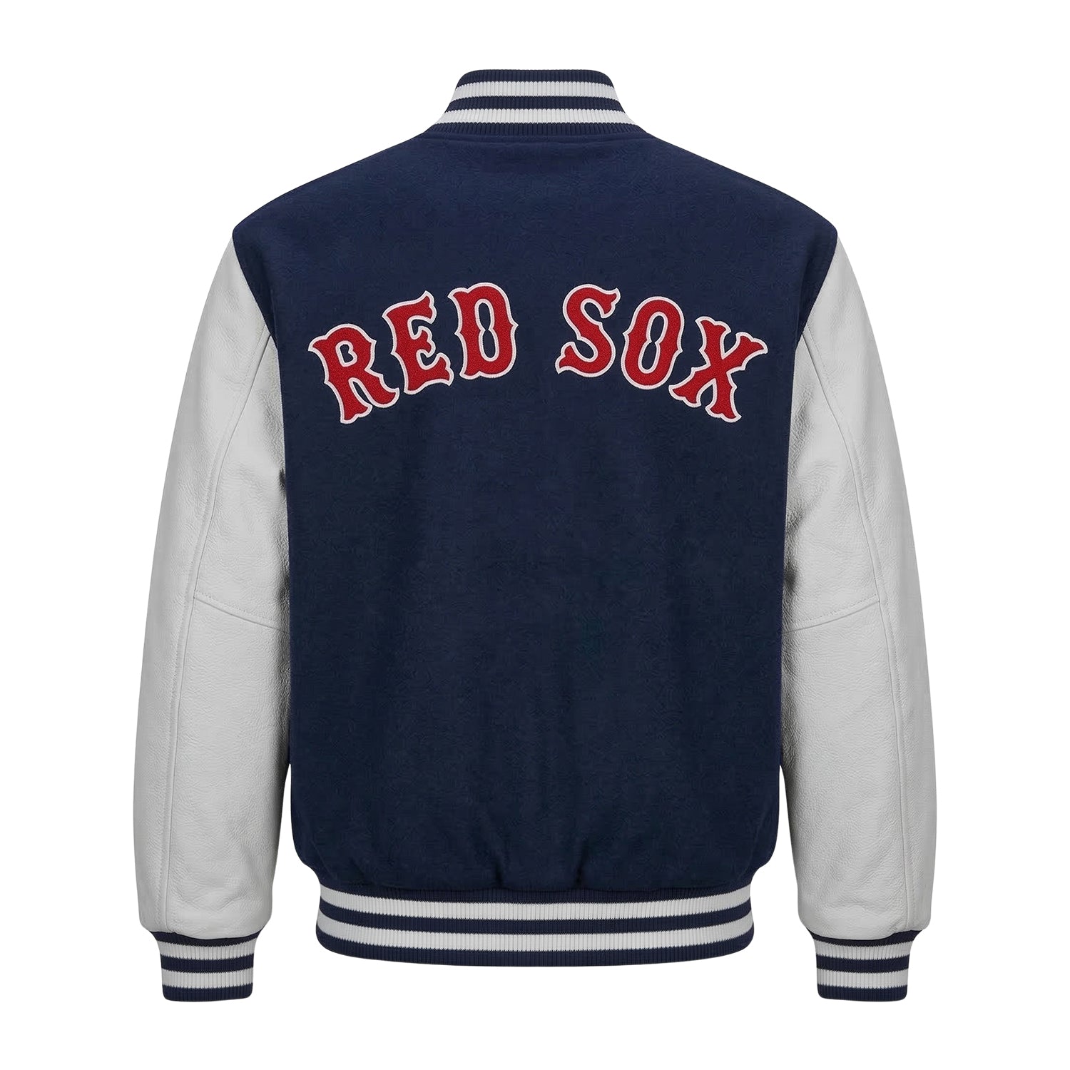 MLB Men's Boston Red Sox Navy & White Varsity Jacket (Back)