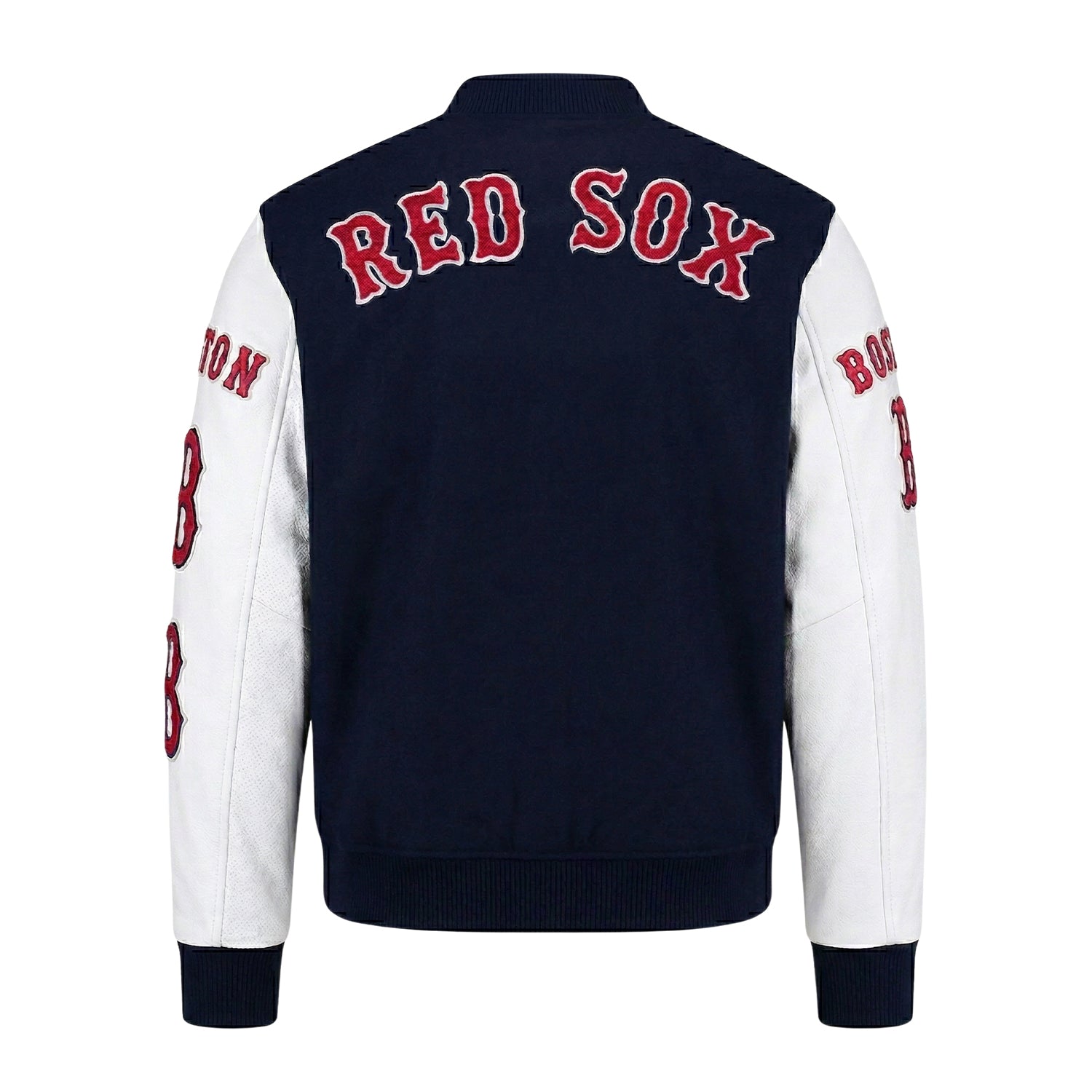 MLB Men's Atlanta Braves Navy & White Varsity Jacket (Back)