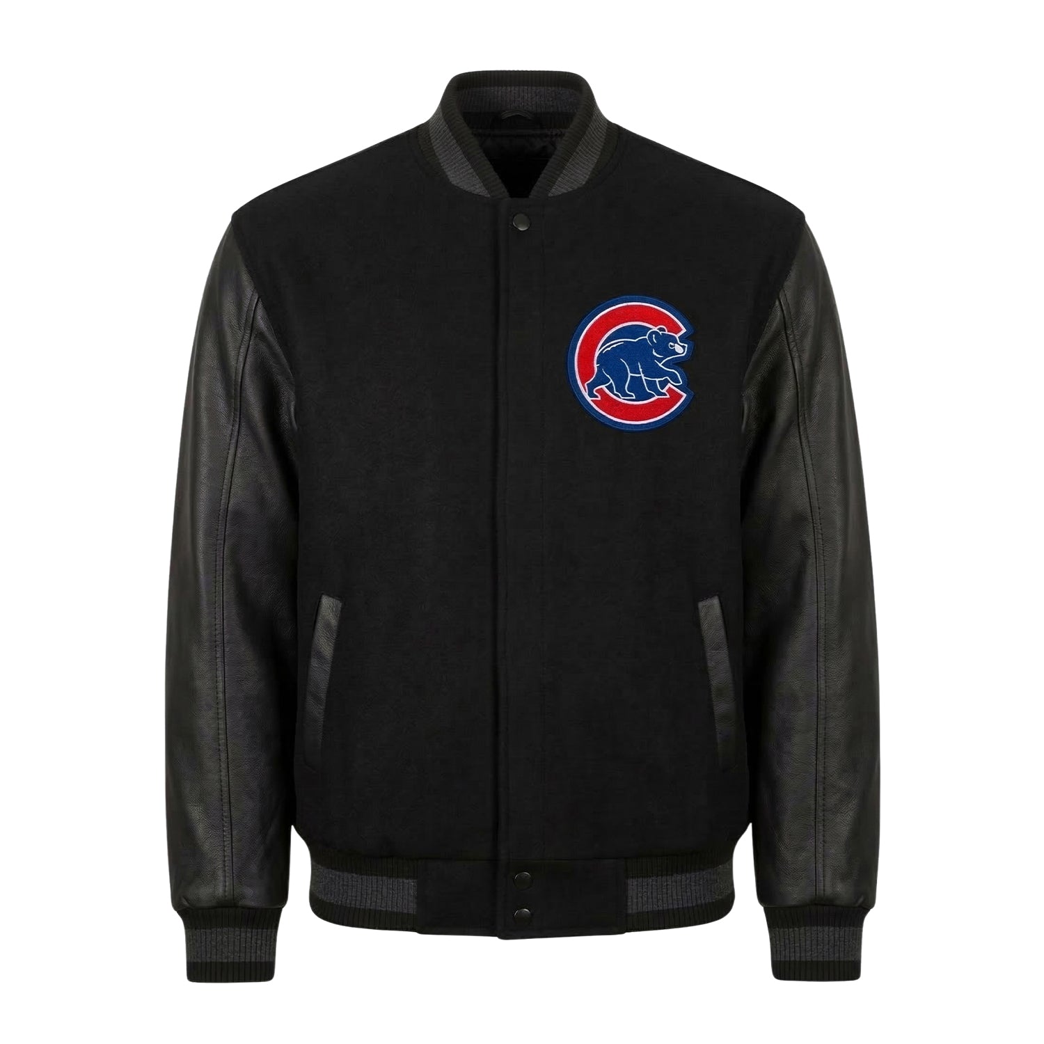 MLB Men's Chicago Cubs Black Varsity Jacket