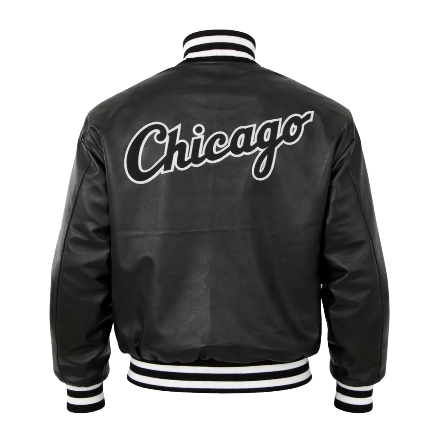 MLB Men's Chicago White Sox Black Varsity Jacket (Back)
