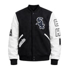 MLB Men's Chicago White Sox Black & White Wool Premium Varsity Jacket