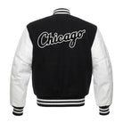 MLB Men's Chicago White Sox Black & White wool Varsity Jacket (Back)