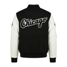 MLB Men's Chicago White Sox Black & white premium Varsity Jacket (Back)