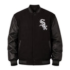MLB Men's Chicago White Sox Black wool & leather Varsity Jacket