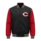 MLB Men's Cincinnati Reds Black & Red Varsity Jacket