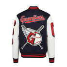 MLB Men's Cleveland Guardians Navy & White Varsity Jacket (Back)