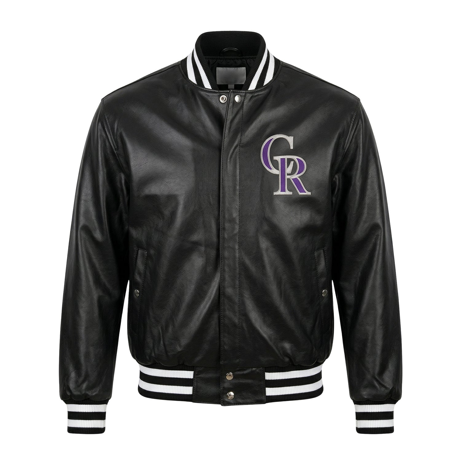 MLB Men's Colorado Rockies Black Varsity Jacket
