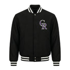 MLB Men's Colorado Rockies Black Wool Varsity Jacket