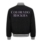 MLB Men's Colorado Rockies Black Wool Varsity Jacket (Back)