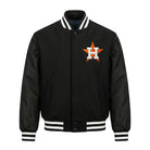 MLB Men's Houston Astros Black Wool Varsity Jacket 