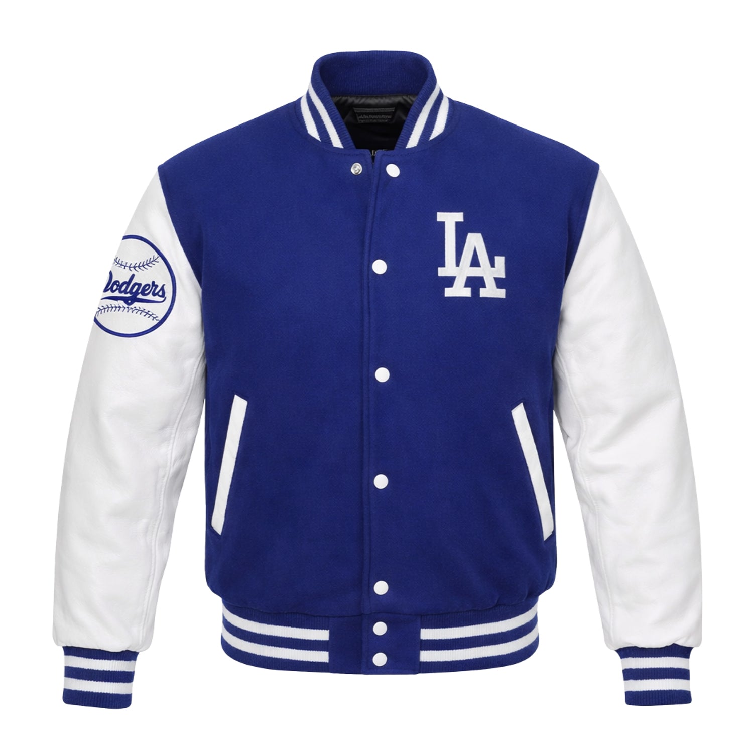 MLB Men's Los Angeles Dodgers Blue and White Varsity Jacket