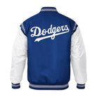 MLB Men's Los Angeles Dodgers Royal Blue Satin Varsity Jacket (Back)