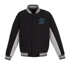 MLB Men's Miami Marlins Black Varsity Jacket