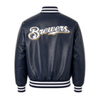 MLB Men's Milwaukee Brewers Navy Varsity Jacket (Back)