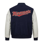 MLB Men's Minnesota Twins Navy and White Varsity Jacket (Back)