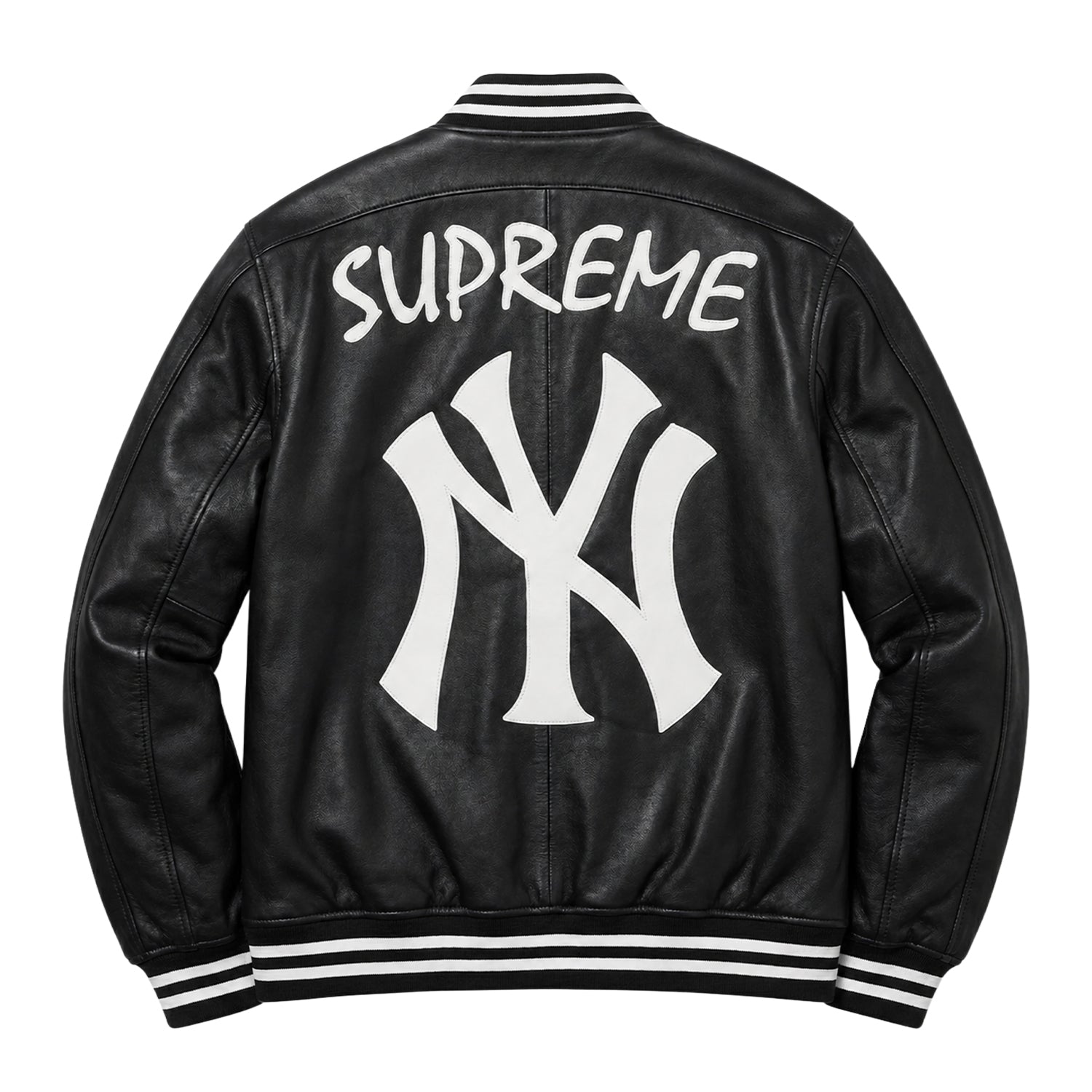 MLB Men's New York Yankees Black Wool Varsity Jacket (Back)
