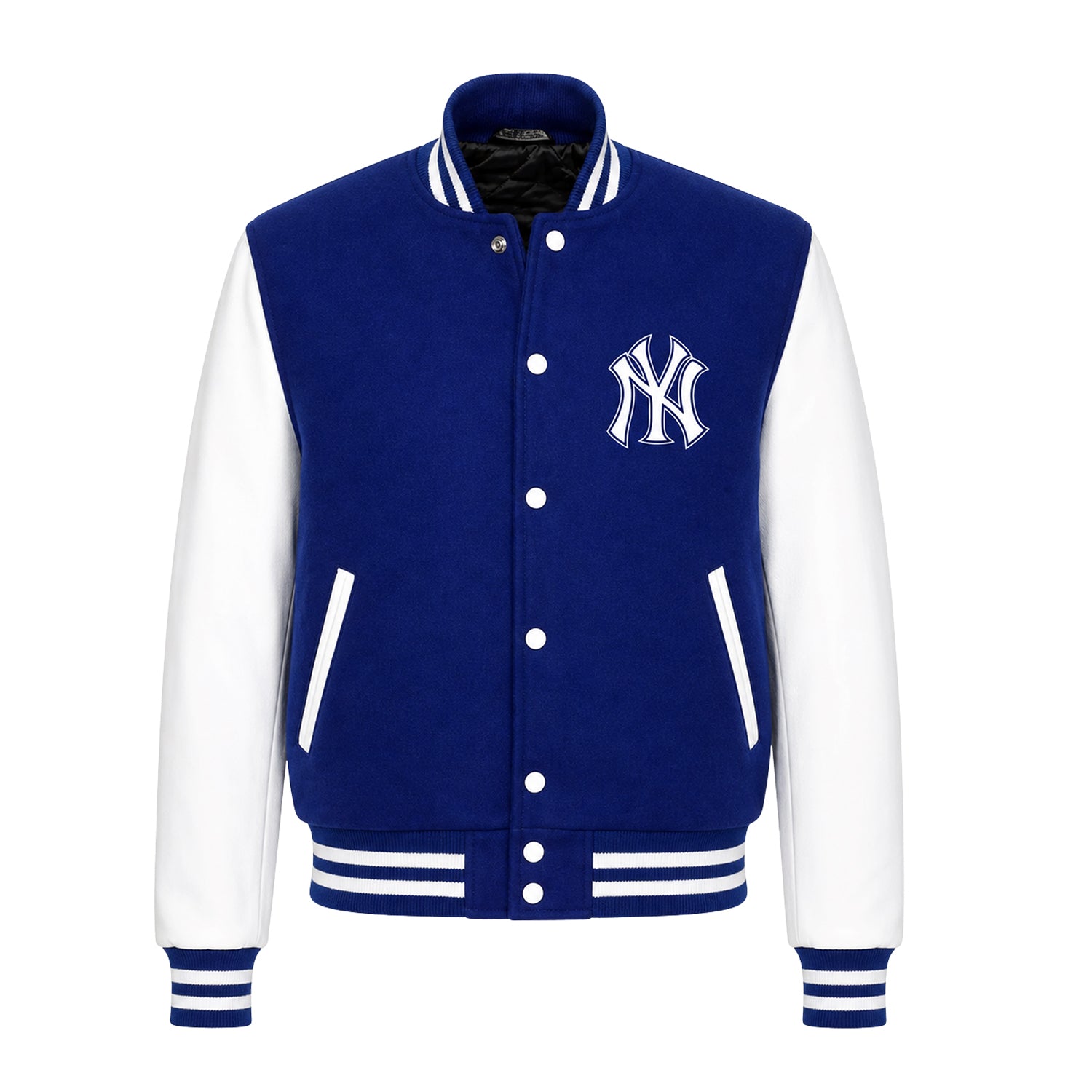 MLB Men's New York Yankees Blue and White Varsity Jacket