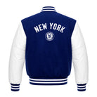 MLB Men's New York Yankees Blue and White Varsity Jacket (Back)