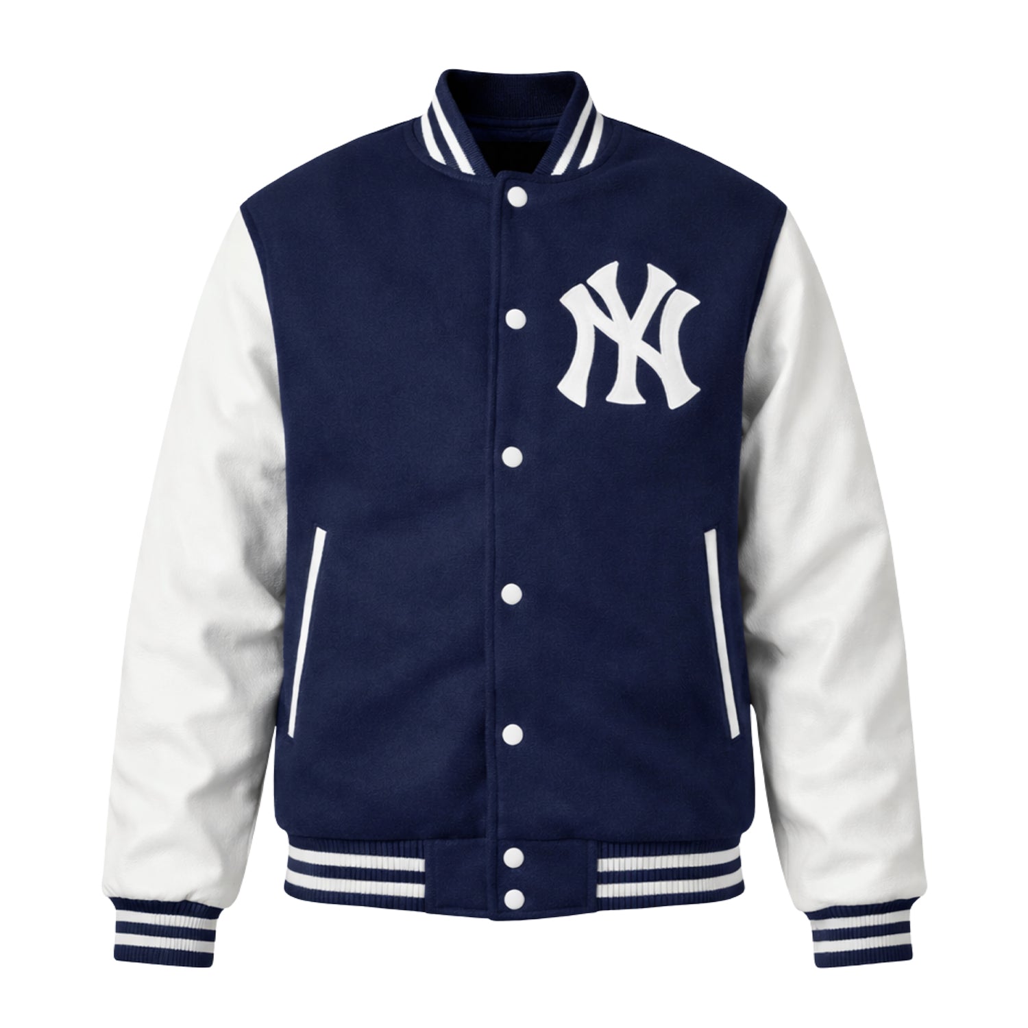 MLB Men's New York Yankees Navy Blue & White Varsity Jacket