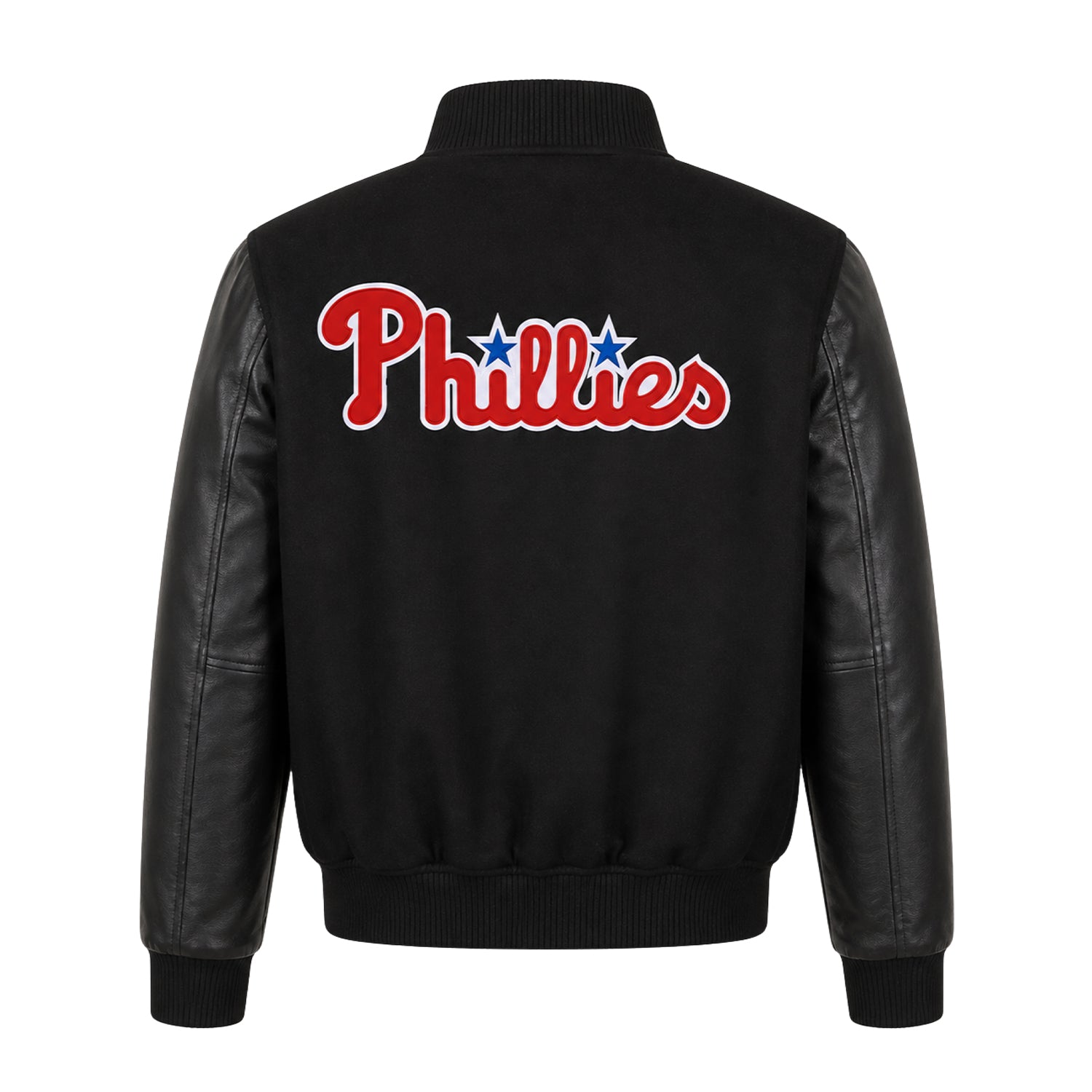 MLB Men's Philadelphia Phillies Black Varsity Jacket (Back)