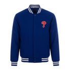 MLB Men's Philadelphia Phillies Royal Blue Wool Varsity Jacket