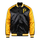MLB Men's Pittsburgh Pirates Black Catin Varsity Jacket