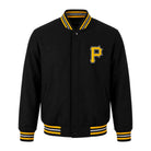 MLB Men's Pittsburgh Pirates Black Wool Varsity Jacket