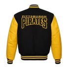 MLB Men's Pittsburgh Pirates Yellow and Black Varsity Jacket (Back)