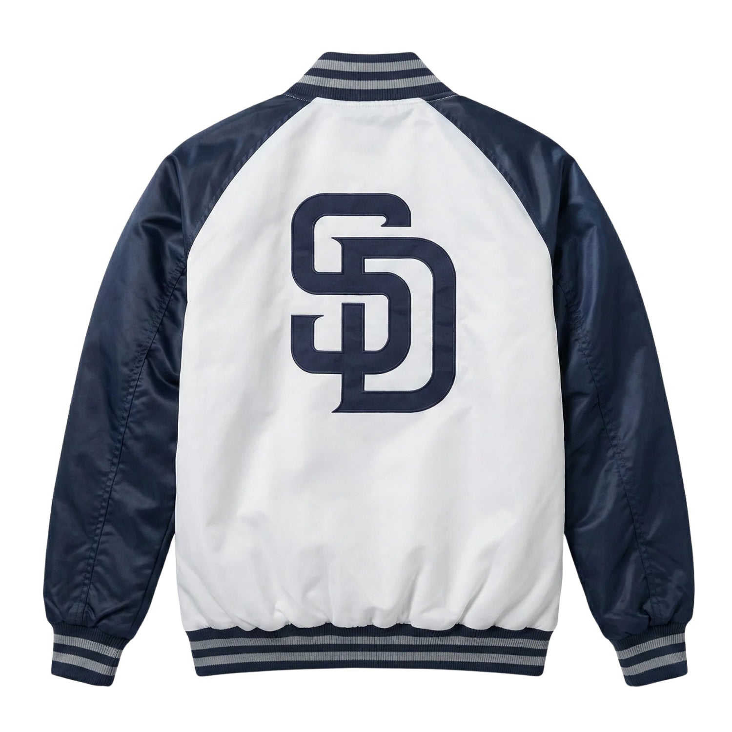 MLB Men's San Diego Padres White Varsity Jacket (Back)
