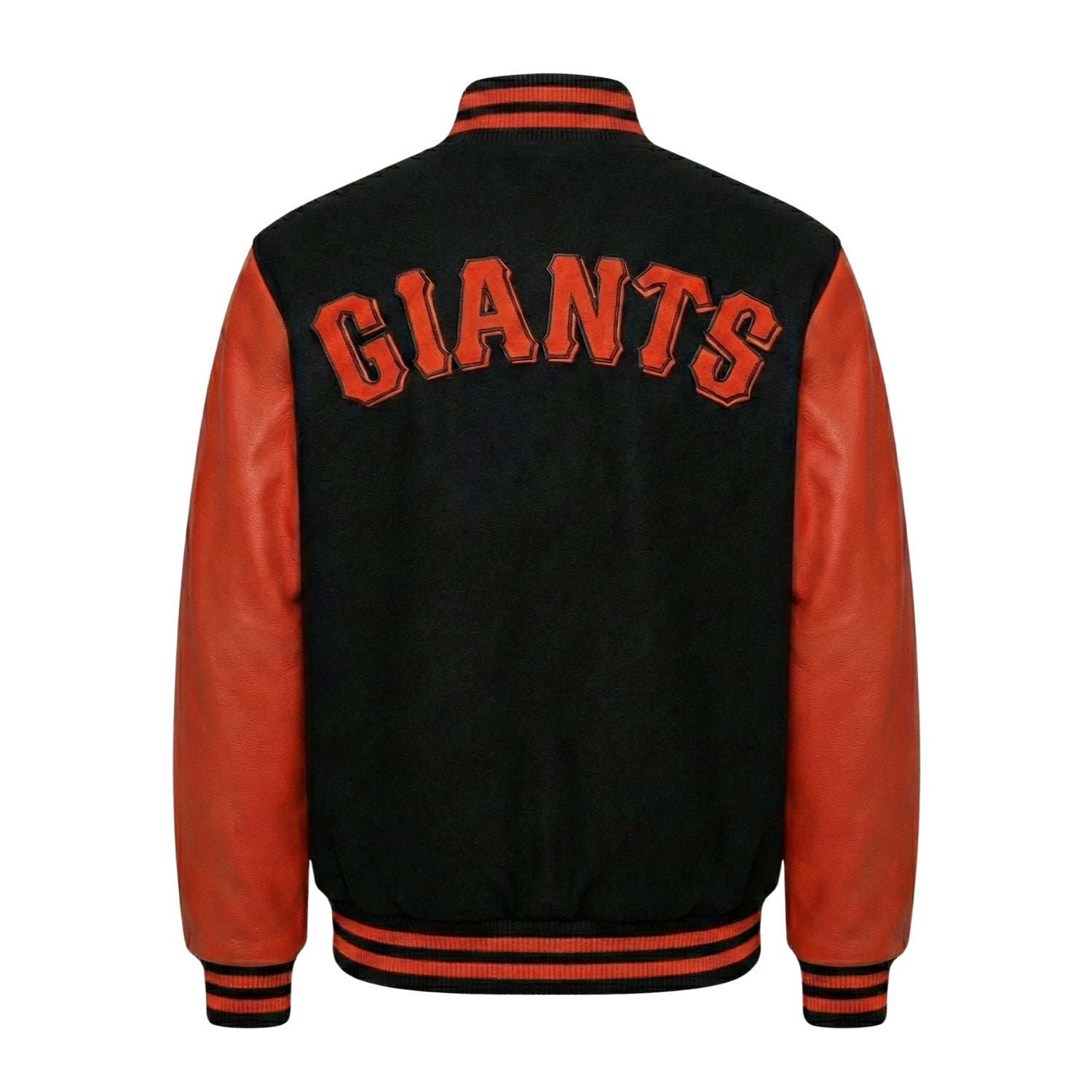 MLB Men's San Francisco Giants Black Premium Varsity Jacket (Back)