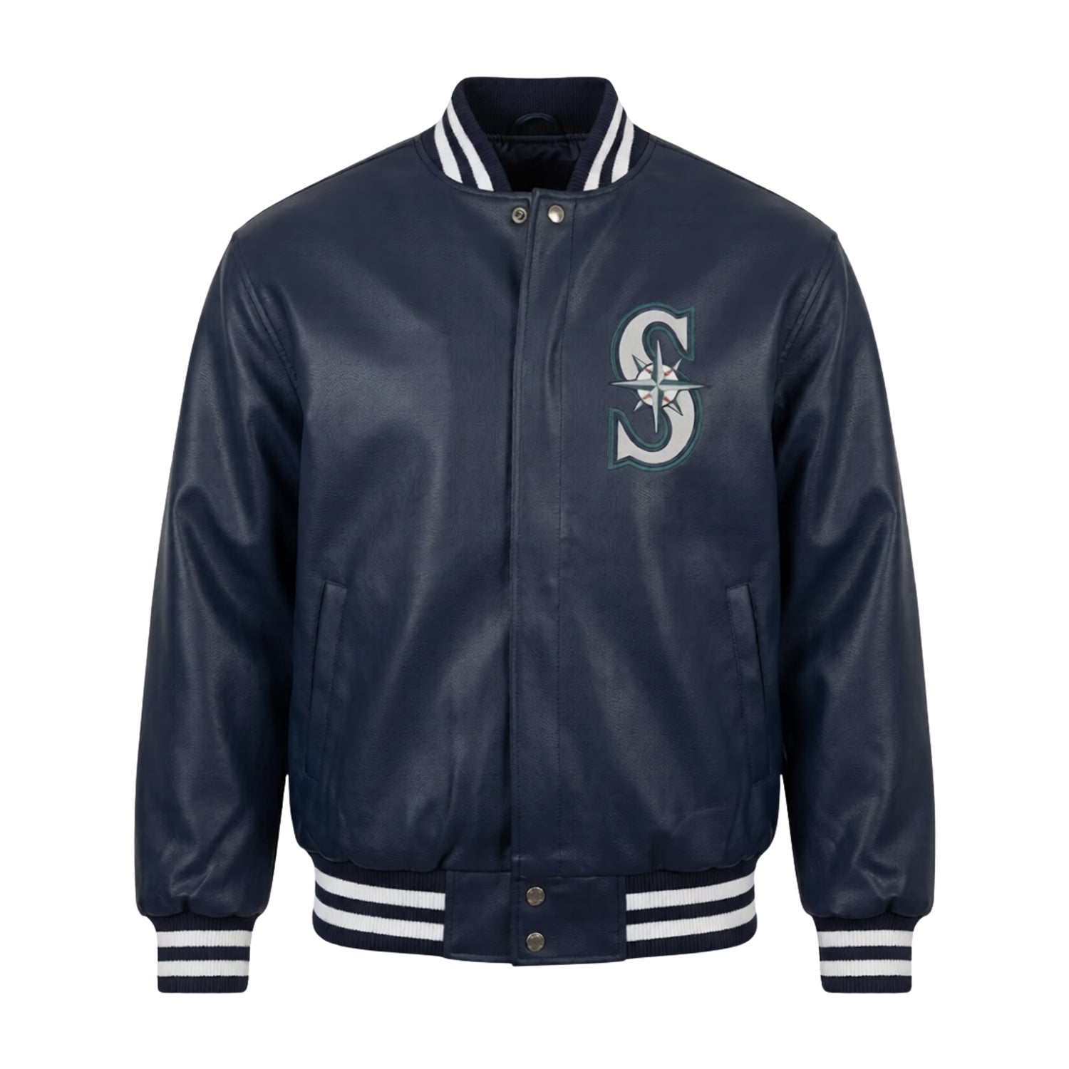 MLB Men's Seattle Mariners Navy Blue Varsity Jacket