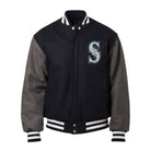 MLB Men's Seattle Mariners Navy and Grey Varsity Jacket