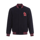 MLB Men's St Louis Cardinals Black Wool Varsity Jacket