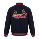 MLB Men's St Louis Cardinals Black Wool Varsity Jacket (Back)