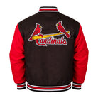 MLB Men's St Louis Cardinals Black & Red Varsity Jacket (Back)