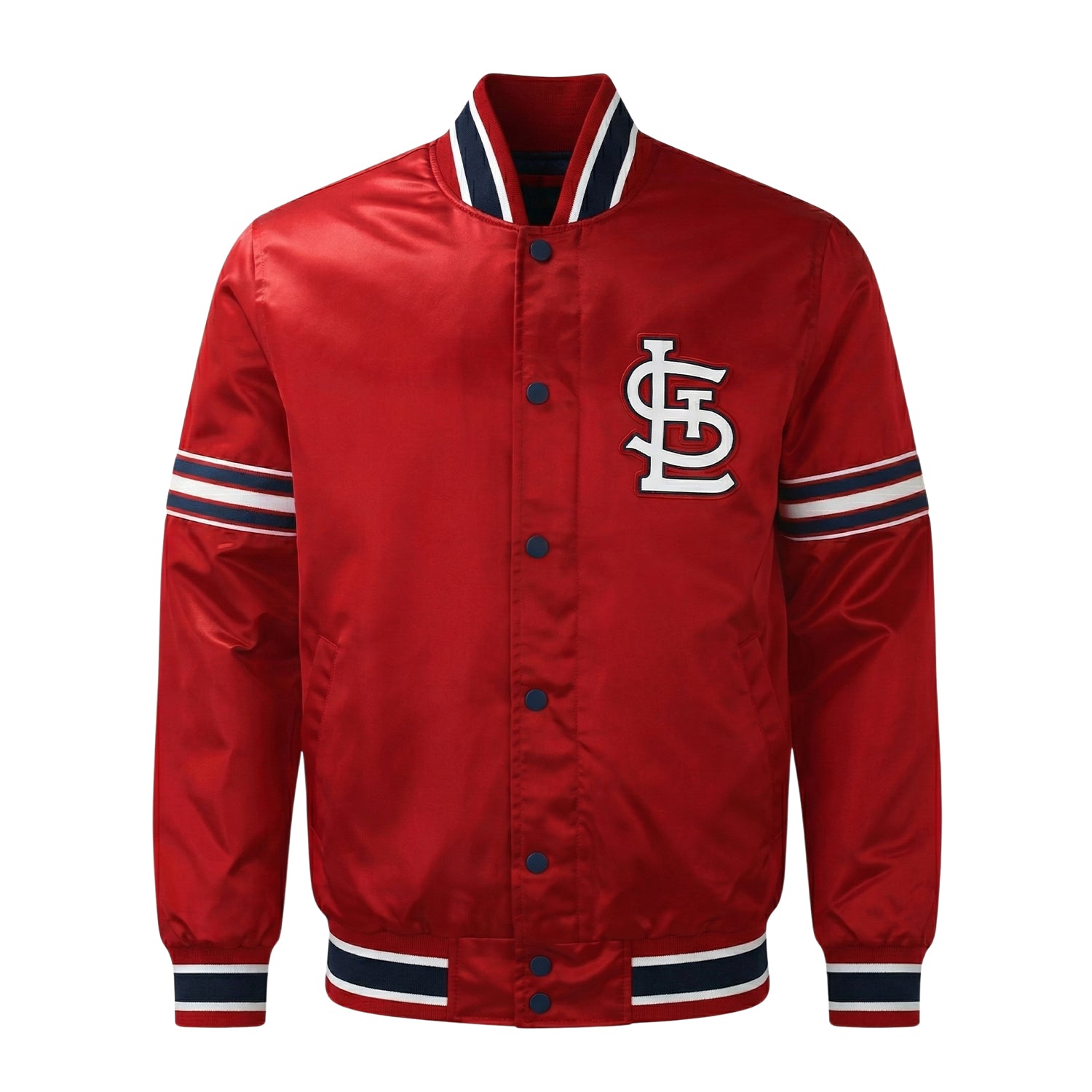 MLB Men's St Louis Cardinals Red catin Premium Varsity Jacket
