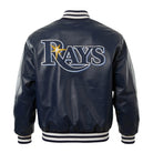 MLB Men's Tampa Bay Rays Navy Blue Varsity Jacket (Back)